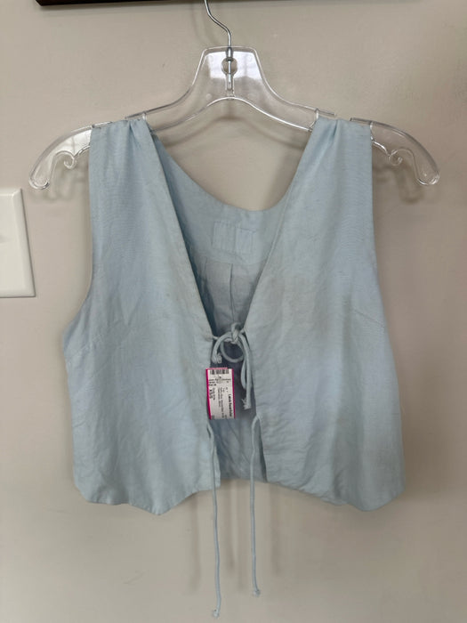 Daily Drills Size XS/S Baby Blue Viscose Blend Tie Detail Sleeveless Top