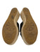 Jimmy Choo Shoe Size 39 Black & Beige Patent Leather Raffia Strappy Wedge Heels Black & Beige / 39