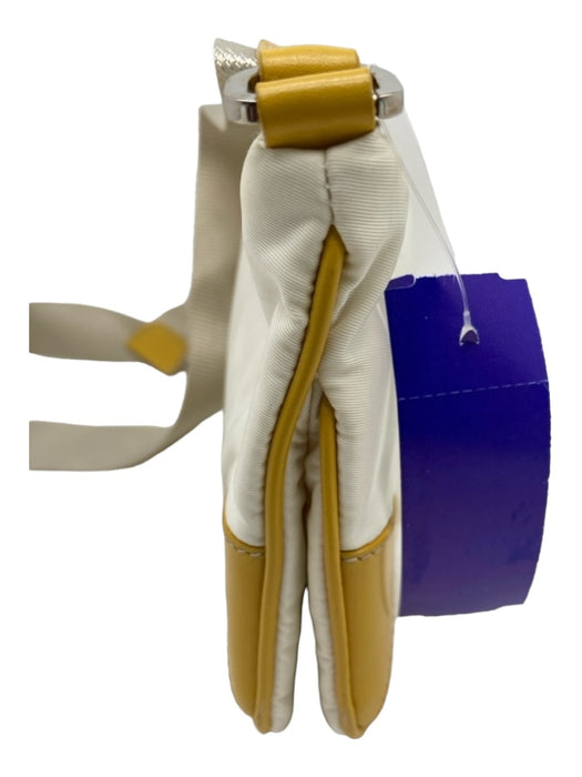 Prada White & yellow Nylon & Leather Shoulder Bag Top Zip Rectangle Bag White & yellow / S