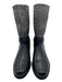 Stuart Weitzman Shoe Size 8.5 Black & Gray Leather Tweed Calf High Boots Black & Gray / 8.5