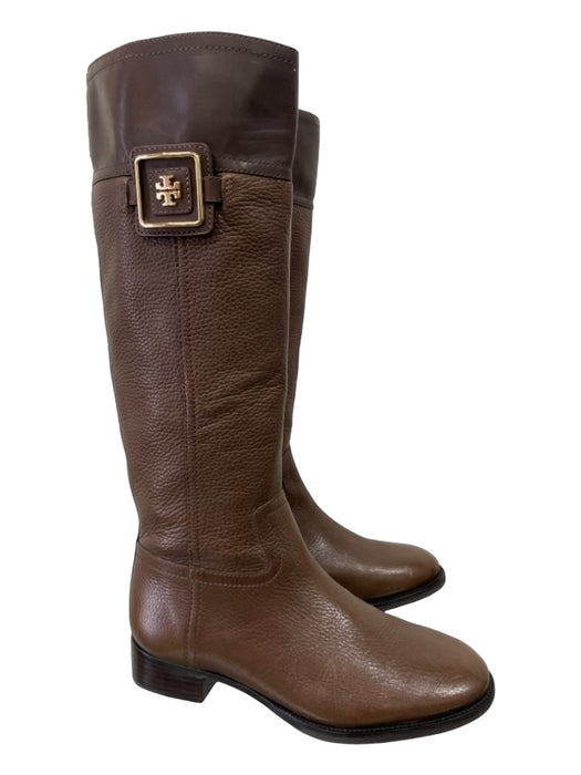 Tory Burch Shoe Size 8 Brown Leather Knee High Interior Zip Round Toe Boots Brown / 8