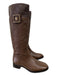 Tory Burch Shoe Size 8 Brown Leather Knee High Interior Zip Round Toe Boots Brown / 8