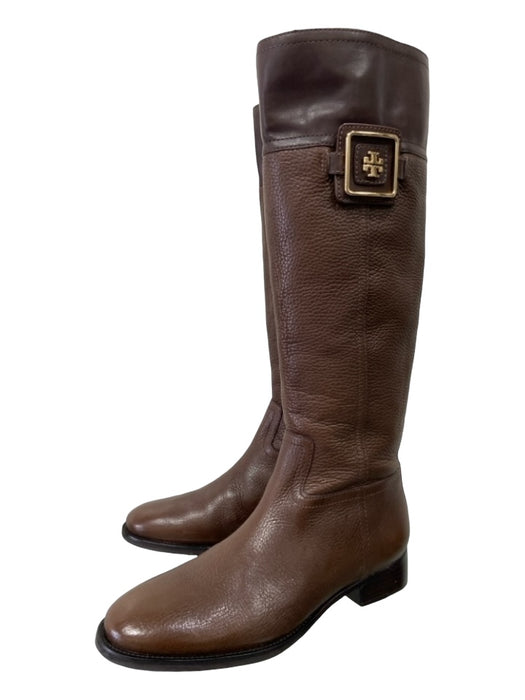 Tory Burch Shoe Size 8 Brown Leather Knee High Interior Zip Round Toe Boots Brown / 8