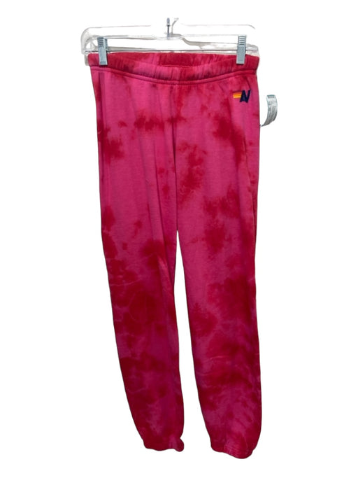 Aviator Nation Size XS Red Pink Cotton Blend Tie Dye Jogger Sweatpants Red Pink / XS