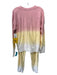 PJ Salvage Size M Pink & Yellow Cotton Blend Ombre Long Sleeve Jogger Pant Set Pink & Yellow / M