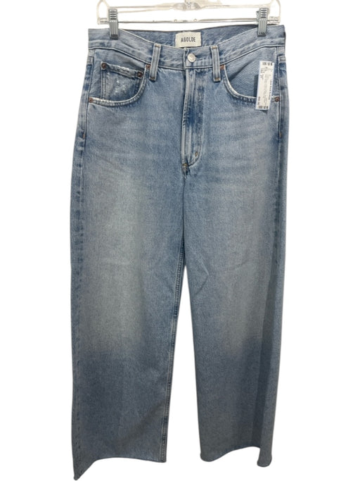 Agolde Size 27 Light Wash Cotton Denim Distressed Hem Button & Zip Fly Jeans Light Wash / 27