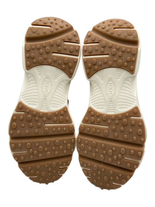 Tod's Shoe Size 38.5 Blush Beige Synthetic Knit Geometric Applique Sock Sneakers Blush Beige / 38.5