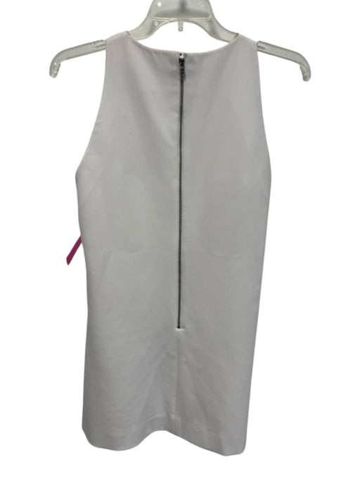 Alice + Olivia Size M / 8 White Sleeveless High Neck Back Zip Shift Dress White / M / 8