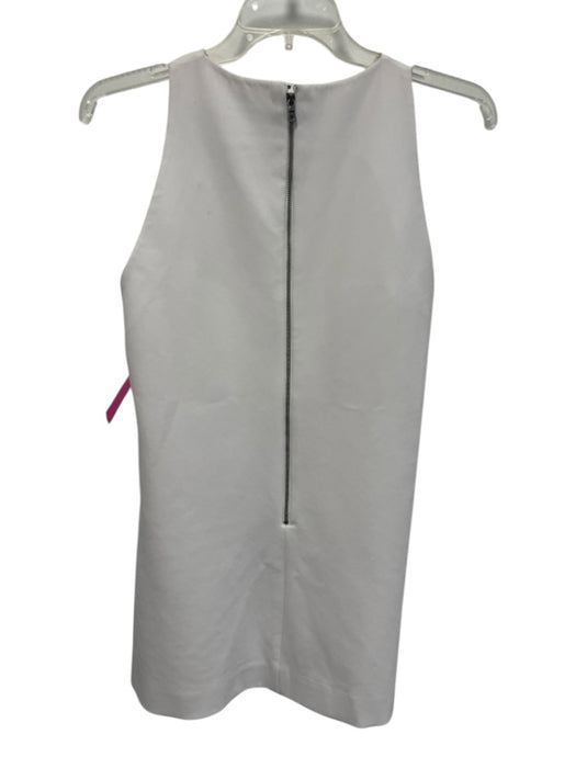 Alice + Olivia Size M / 8 White Sleeveless High Neck Back Zip Shift Dress White / M / 8