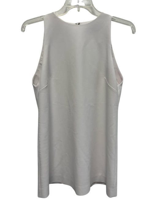 Alice + Olivia Size M / 8 White Sleeveless High Neck Back Zip Shift Dress White / M / 8