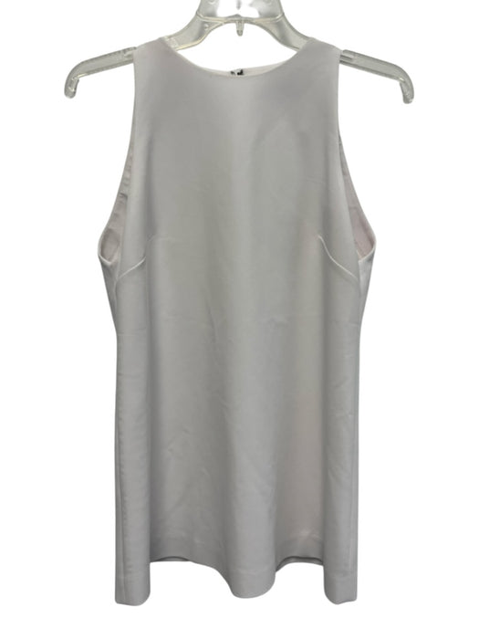 Alice + Olivia Size M / 8 White Sleeveless High Neck Back Zip Shift Dress White / M / 8