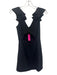 Amanda Uprichard Size S Black Polyester Ruffle Strap V Neck Back Cut Out Dress Black / S