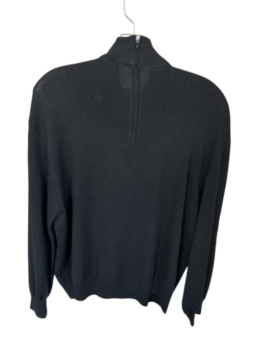 St. John Collection Size M Black & Gold Wool Blend Leather Chain Sweater Black & Gold / M