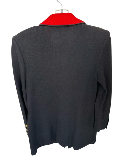 St. John Collection Size 4 Black & Red Wool Blend Collar Buttons Square Jacket Black & Red / 4