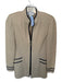 St. John Collection Size 6 Tan & Navy Wool Blend Piping Full ZIp Jacket Tan & Navy / 6