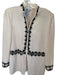 St. John Collection Size 8 Cream & Black Wool Blend Embroidered Design Jacket Cream & Black / 8