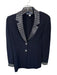 St. John Evening Size 4 Navy & Silver Wool Blend Rhinestone Applique Jacket Navy & Silver / 4