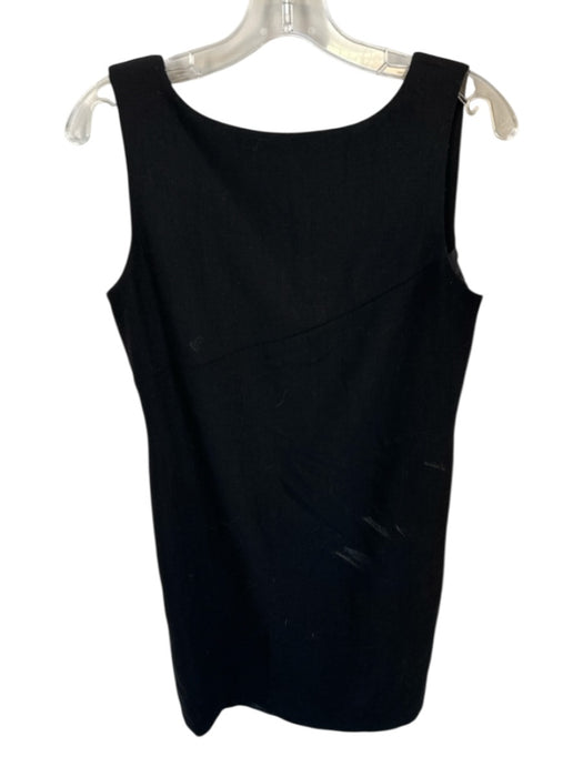 Giorgio Armani Size 10 Black Wool Sleeveless Side Zip Shift Dress Black / 10