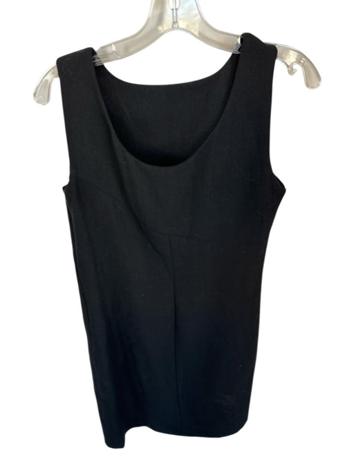 Giorgio Armani Size 10 Black Wool Sleeveless Side Zip Shift Dress Black / 10