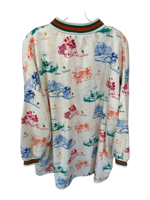 Disney x Gucci Size XS White & Multi Polyester Blend Long Sleeve Half Zip Dress White & Multi / XS