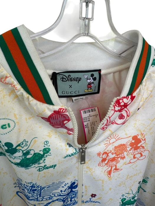 Disney x Gucci Size XS White & Multi Polyester Blend Long Sleeve Half Zip Dress White & Multi / XS
