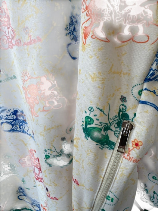 Disney x Gucci Size XS White & Multi Polyester Blend Long Sleeve Half Zip Dress White & Multi / XS