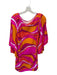 Trina Turk Size L Orange & Magenta Nylon Blend batwing Swirl Dress Orange & Magenta / L