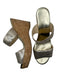 Jimmy Choo Shoe Size 40 Gold & Tan Leather Cork Metallic Platform Wedges Gold & Tan / 40