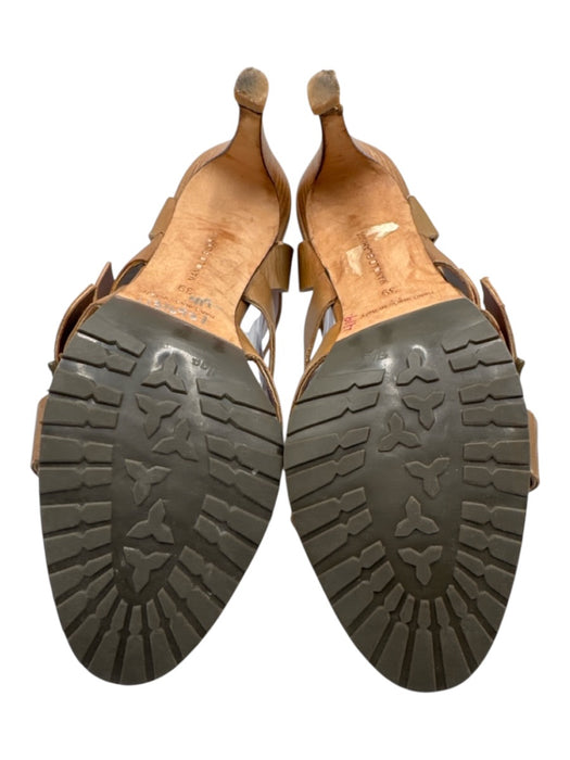 Manolo Blahnik Shoe Size 39 Tan Leather Buckles Heel Resoled Sandals Tan / 39