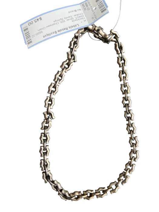 No Brand Silver 925 Chainsaw Chain Choker Necklace Silver
