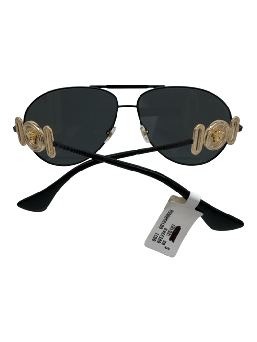 Versace Very Good black & gold Metal Gold Hardware Aviator Men's Sunglasses black & gold