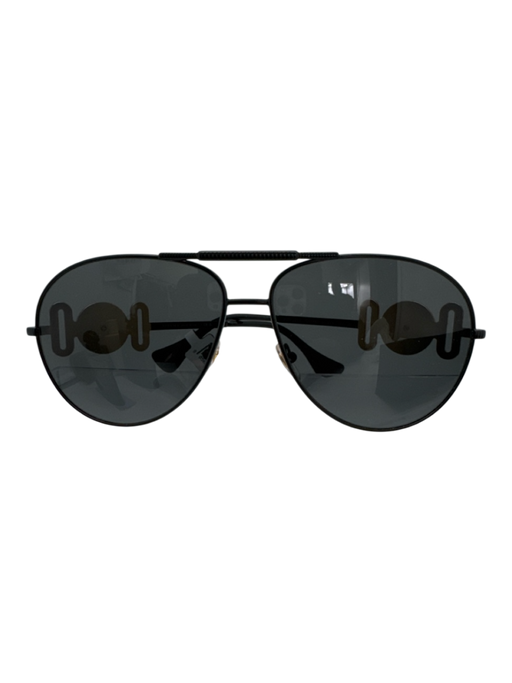 Versace Very Good black & gold Metal Gold Hardware Aviator Men's Sunglasses black & gold