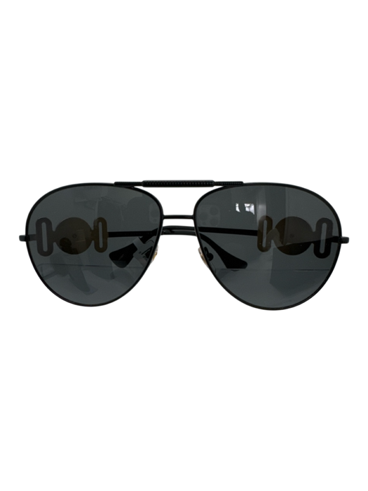 Versace Very Good black & gold Metal Gold Hardware Aviator Men's Sunglasses black & gold