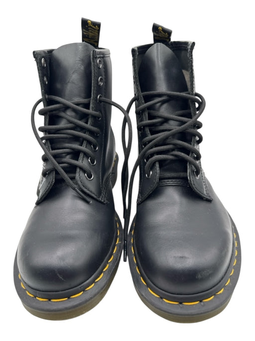 Dr. Martens Shoe Size 7 Black & Yellow Leather Round Toe lace up Ankle Booties Black & Yellow / 7