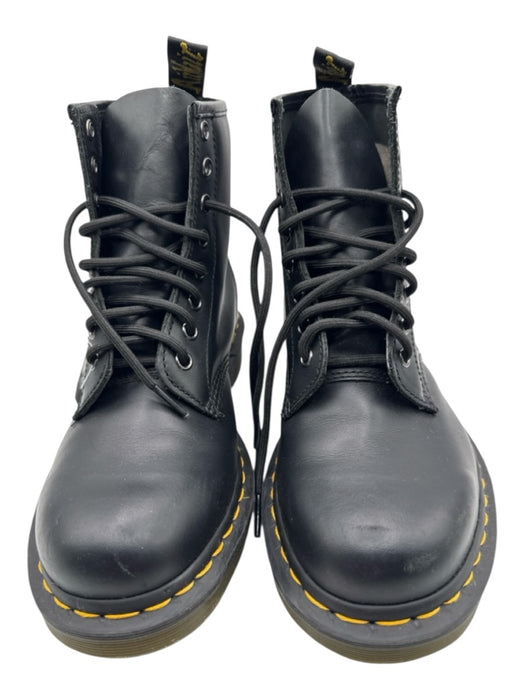 Dr. Martens Shoe Size 7 Black & Yellow Leather Round Toe lace up Ankle Booties Black & Yellow / 7