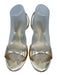 Schutz Shoe Size 9 Gold Metallic Leather Slingbacks Mid Heel Round Toe Sandals Gold Metallic / 9