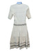 Alexander McQueen Size L White & Black Viscose Blend Scalloped Trim Dress White & Black / L