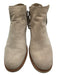 Dolce Vita Shoe Size 8 Beige Suede Ankle Side Zip Round Toe Stacked Heel Booties Beige / 8