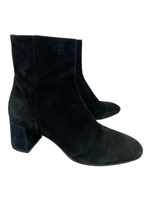 M. Gemi Shoe Size 38.5 Black Suede Side Zip Block Heel Ankle Booties Black / 38.5