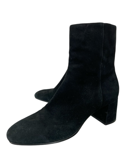 M. Gemi Shoe Size 38.5 Black Suede Side Zip Block Heel Ankle Booties Black / 38.5