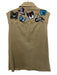 Cinq a Sept Size XS Beige & Multi Cotton Buttons Patches Beaded Jacket Beige & Multi / XS