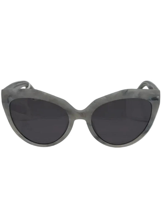 Balenciaga Gray Acetate Cat Eye Watercolor Tinted Lens Logo Sunglasses