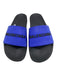 Balenciaga Shoe Size 41 Black & Blue Rubber Open Toe & Heel Slide Logo Sandals Black & Blue / 41