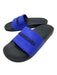 Balenciaga Shoe Size 41 Black & Blue Rubber Open Toe & Heel Slide Logo Sandals Black & Blue / 41