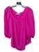 Trina Turk Size L Fuschia Pink Silk Wide Neck 1/2 Button 3/4 Sleeve Top Fuschia Pink / L