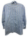 Rachel Comey Size 8 Blue & White Cotton Blend Long Sleeve Striped Back Zip Top Blue & White / 8