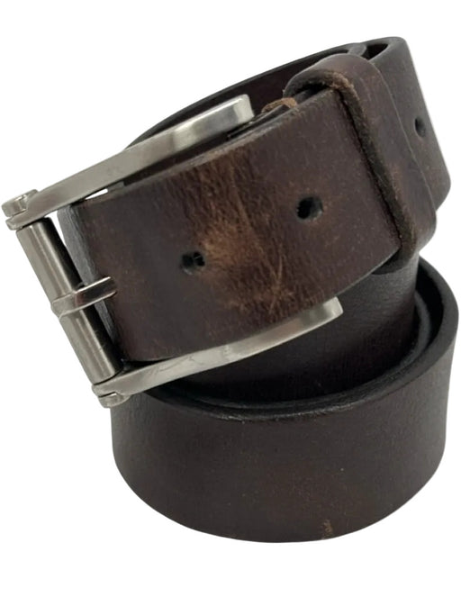 Martin Dingman Dark Brown Leather Solid Men's Belt Dark Brown