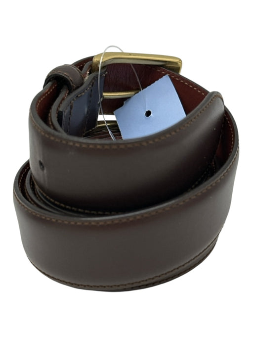 Coach Dark Brown Leather Solid Men's Belt Dark Brown