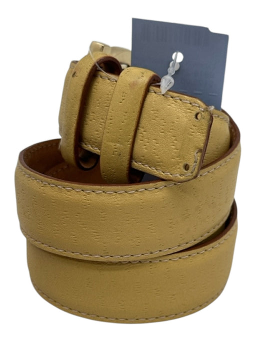 Salvatore Ferragamo Yellow Leather Gold Hardware Belts Yellow / 23