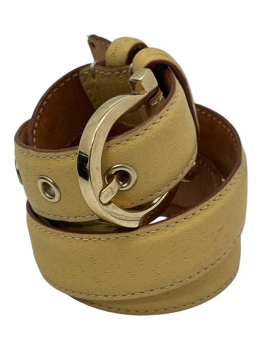 Salvatore Ferragamo Yellow Leather Gold Hardware Belts Yellow / 23